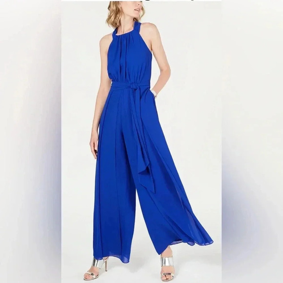 Vince Camuto Chiffon Wide-Leg Jumpsuit Size 8 - Picture 3 of 5
